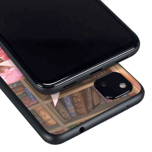 Pink Anime Witch Girls in Library with Cats by Ivy Dolamore Google Pixel 4a Skin